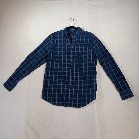 Banana Republic Shirt Mens Sz M Plaid Autumn Utility Corduroy Preppy Academia - Picture 1 of 9